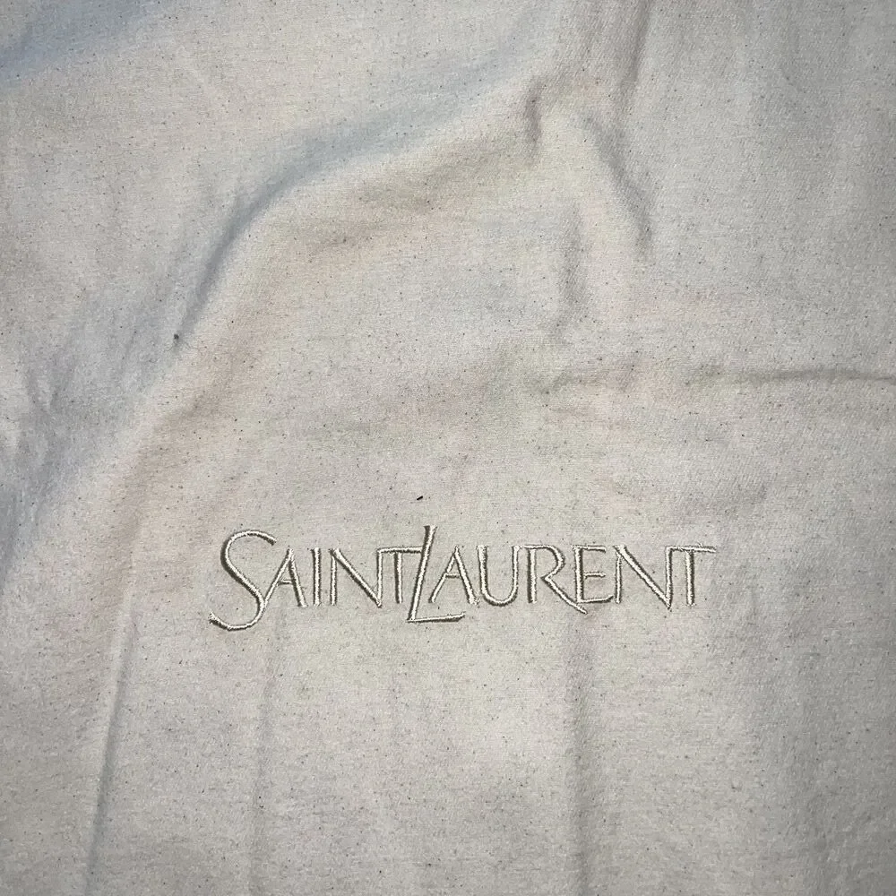 Saint Laurent Cream Flannel Garment Dust Bag Storage Travel Cotton 23